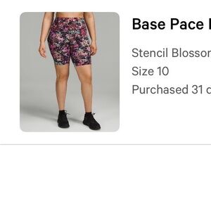 Lululemon Athletica Stencil Blossom Bike Shorts - Pink and Black